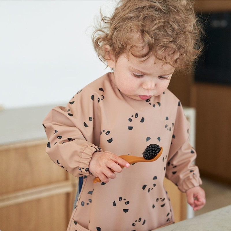 Toddler 12M-36M Waterproof Baby Smock Apron Bib With Crumb Catcher 6 Designs